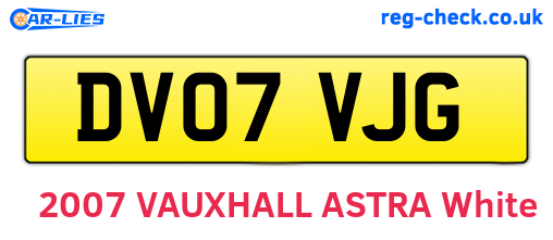 DV07VJG are the vehicle registration plates.