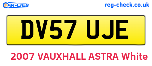 DV57UJE are the vehicle registration plates.