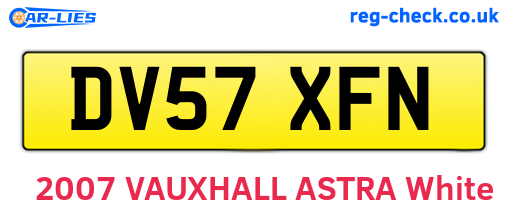 DV57XFN are the vehicle registration plates.