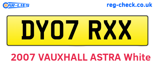 DY07RXX are the vehicle registration plates.