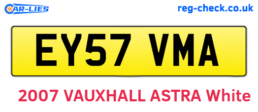 EY57VMA are the vehicle registration plates.