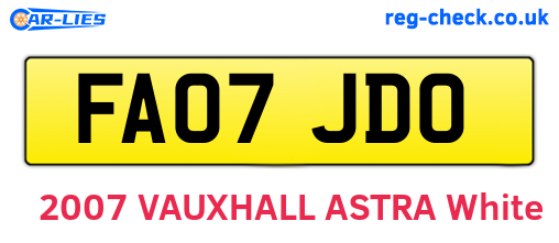 FA07JDO are the vehicle registration plates.