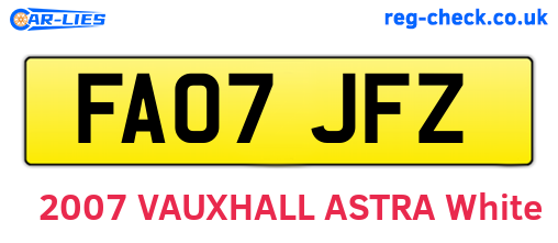 FA07JFZ are the vehicle registration plates.