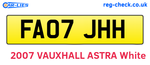 FA07JHH are the vehicle registration plates.