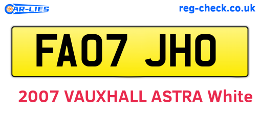 FA07JHO are the vehicle registration plates.