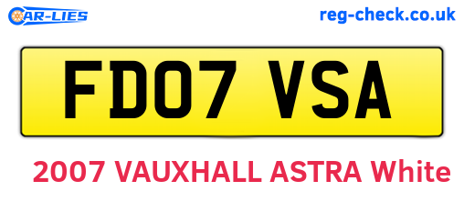 FD07VSA are the vehicle registration plates.