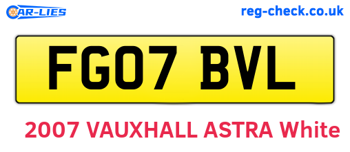 FG07BVL are the vehicle registration plates.