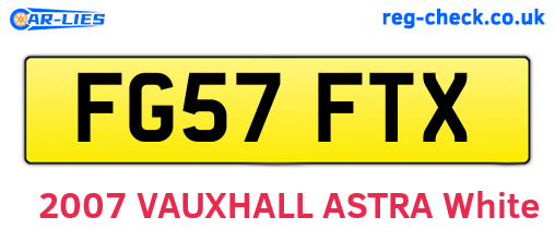 FG57FTX are the vehicle registration plates.