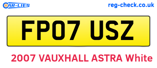 FP07USZ are the vehicle registration plates.