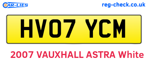 HV07YCM are the vehicle registration plates.
