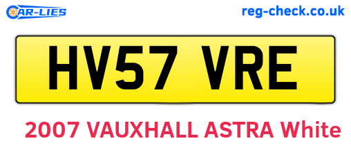 HV57VRE are the vehicle registration plates.