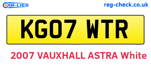 KG07WTR are the vehicle registration plates.