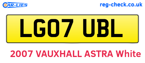 LG07UBL are the vehicle registration plates.