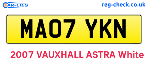 MA07YKN are the vehicle registration plates.