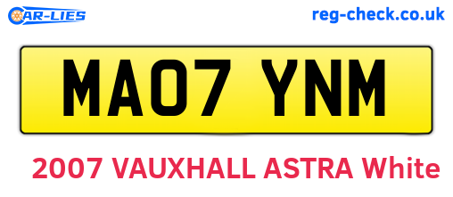 MA07YNM are the vehicle registration plates.