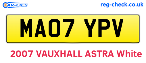 MA07YPV are the vehicle registration plates.