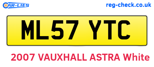 ML57YTC are the vehicle registration plates.