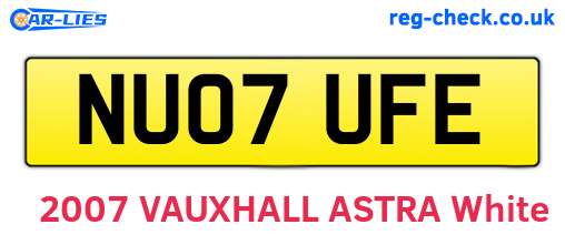 NU07UFE are the vehicle registration plates.