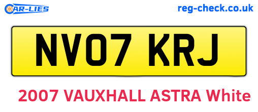 NV07KRJ are the vehicle registration plates.