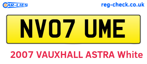 NV07UME are the vehicle registration plates.