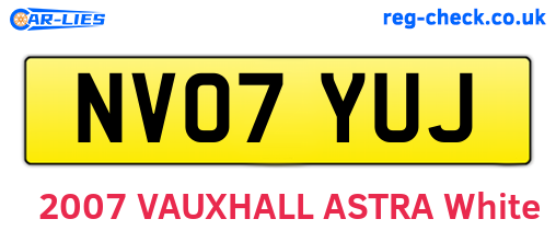 NV07YUJ are the vehicle registration plates.