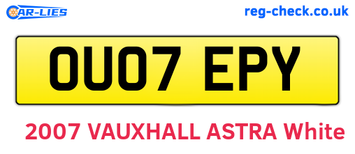 OU07EPY are the vehicle registration plates.