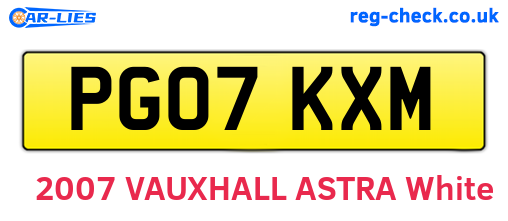 PG07KXM are the vehicle registration plates.