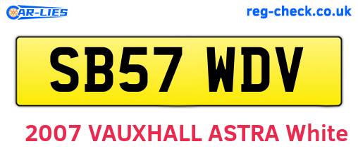 SB57WDV are the vehicle registration plates.