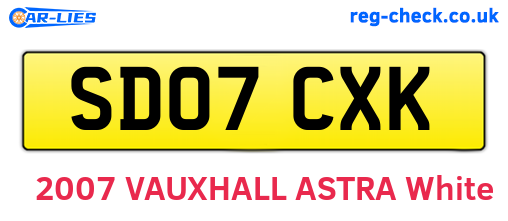 SD07CXK are the vehicle registration plates.