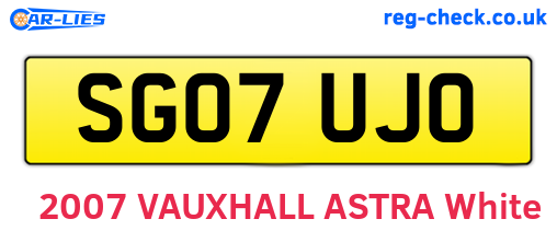 SG07UJO are the vehicle registration plates.