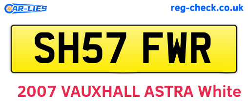 SH57FWR are the vehicle registration plates.