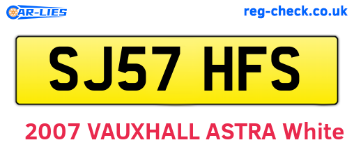 SJ57HFS are the vehicle registration plates.