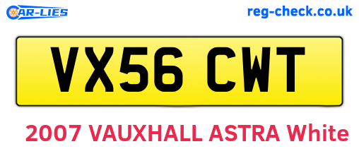 VX56CWT are the vehicle registration plates.