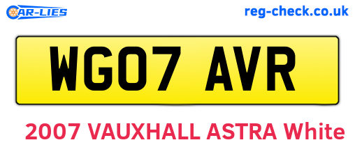 WG07AVR are the vehicle registration plates.