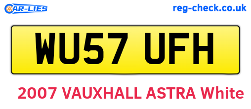 WU57UFH are the vehicle registration plates.