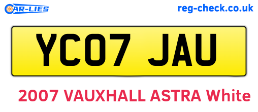 YC07JAU are the vehicle registration plates.