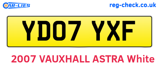YD07YXF are the vehicle registration plates.