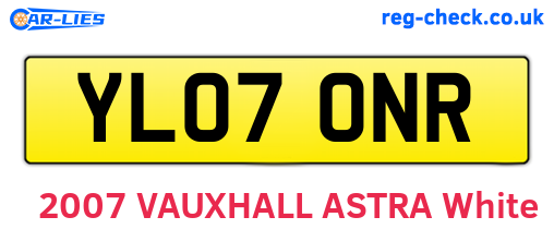 YL07ONR are the vehicle registration plates.
