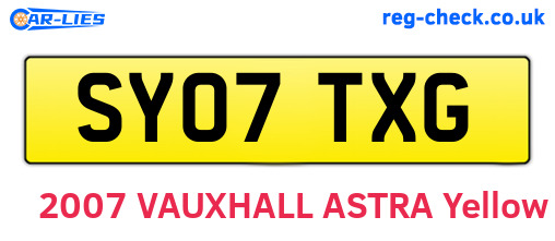 SY07TXG are the vehicle registration plates.