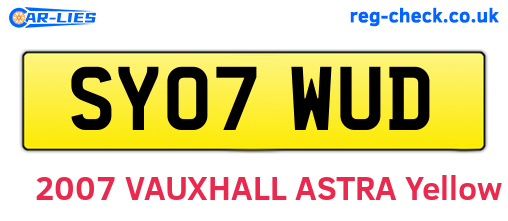 SY07WUD are the vehicle registration plates.