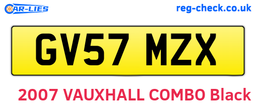 GV57MZX are the vehicle registration plates.