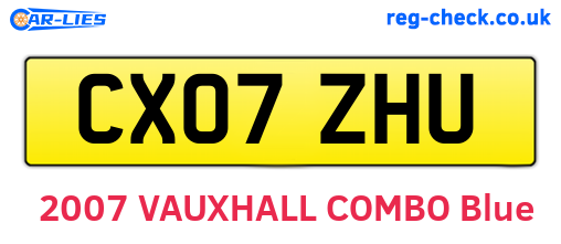 CX07ZHU are the vehicle registration plates.