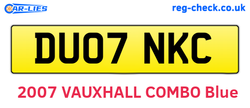 DU07NKC are the vehicle registration plates.