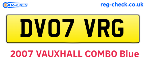 DV07VRG are the vehicle registration plates.