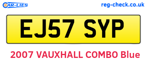 EJ57SYP are the vehicle registration plates.