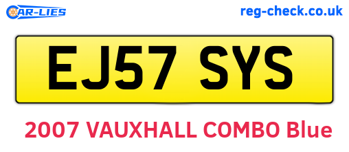 EJ57SYS are the vehicle registration plates.