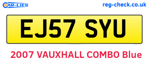 EJ57SYU are the vehicle registration plates.