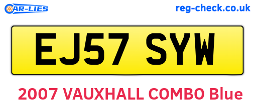EJ57SYW are the vehicle registration plates.