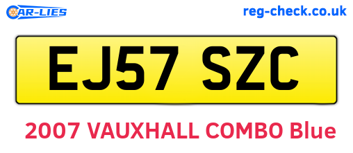 EJ57SZC are the vehicle registration plates.