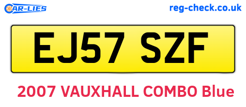 EJ57SZF are the vehicle registration plates.